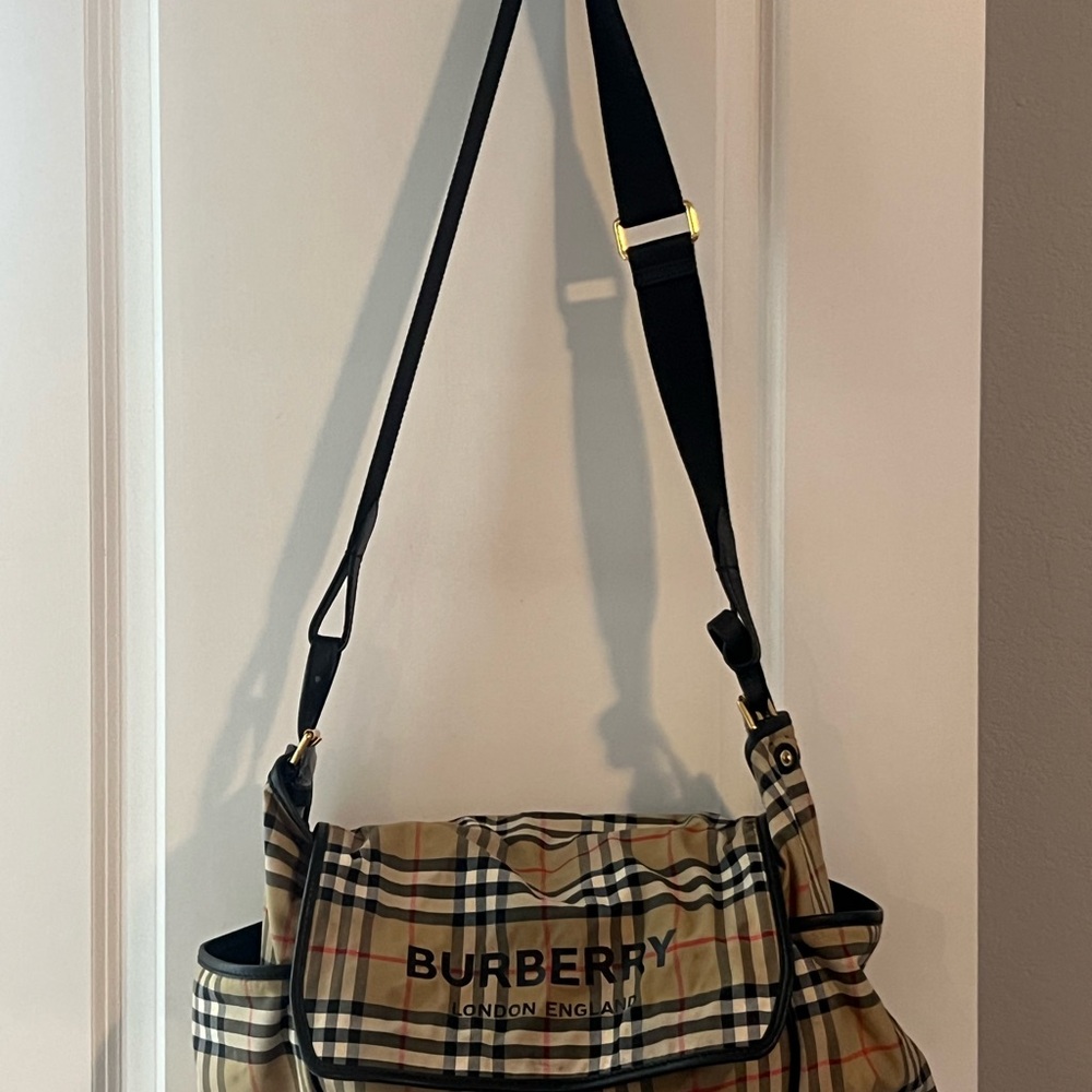 Authentic gently used Burberry Tan Checkered Baby Bag